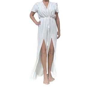 Beach Wear by Japna White Lace Open Leg Romper